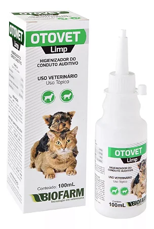 Otovet Limp para Limpeza de Ouvidos de Cães, Gatos e Coelhos 100ml