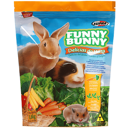Alimento Funny Bunny Delícias da Horta Supra para Coelhos, Hamsters e Pequenos Roedores 1,8kg