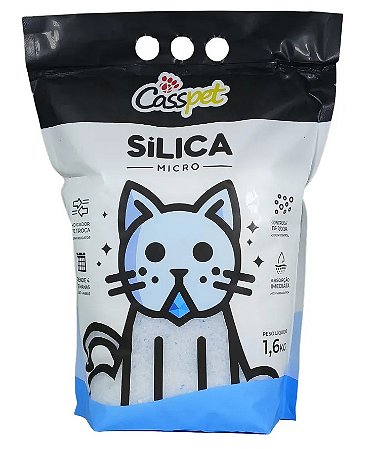 Areia Sílica Casspet Microcristais para Gatos 1,6 Kg