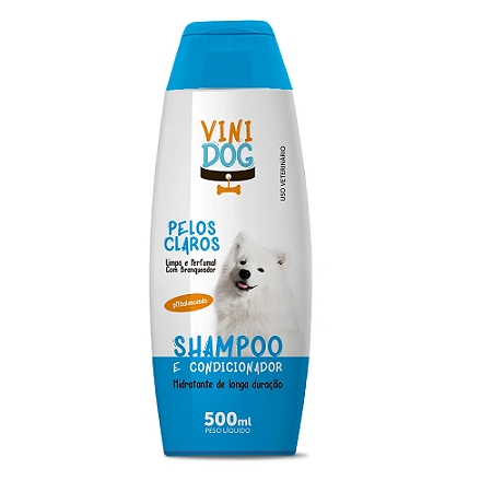 Shampoo e Condicionador Vini Dog Pelos Claros 500 mL