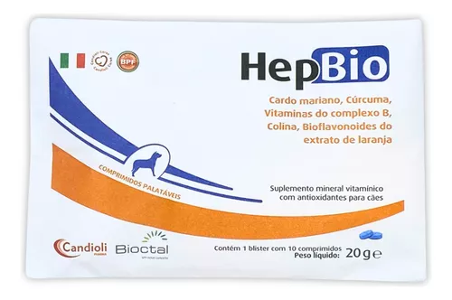 Suplemento Cães Bioctal Hepbio Candioli 10 Comprimidos 20g