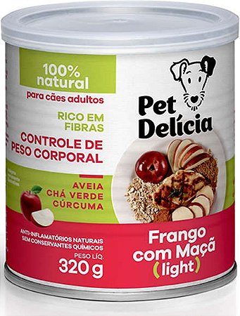 Ração Úmida Pet Delícia Natural Frango com Maçã Fit Light para Cães