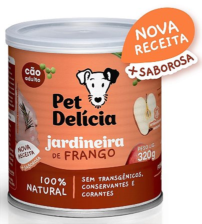 Alimento Úmido Natural Pet Delícia Jardineira de Frango para Cães Adultos 320g