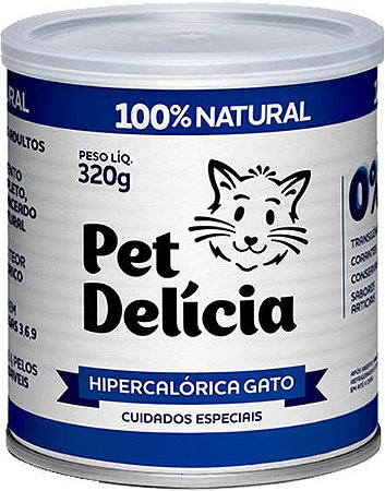 Ração Úmida Natural Pet Delícia Hipercalórica Gato para Gatos Adultos 320g