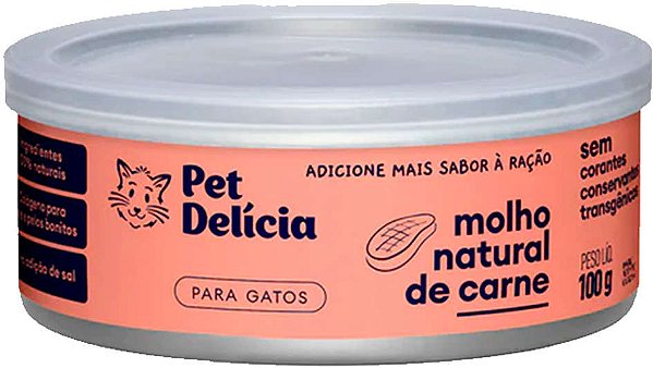 Molho Natural Pet Delícia Carne para Gatos 100g