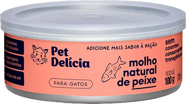 Molho Natural Pet Delícia Peixe para Gatos 100g