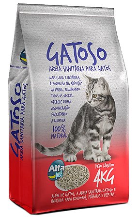 Areia Sanitária Gatoso para Gatos 4 Kg