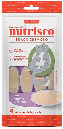 Snack Cremoso Nutrisco Sabor Atum e Bacalhau para Gatos 56g