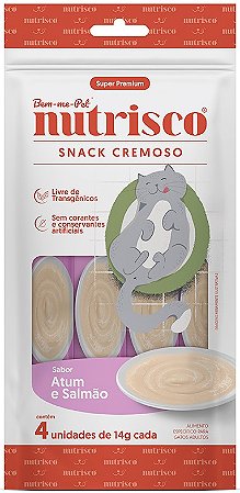Snack Cremoso Nutrisco para Gatos Adultos Sabor Atum e Salmão 56g