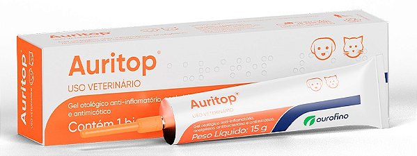 Auritop Ourofino Gel Otológico para Cães e Gatos 15g