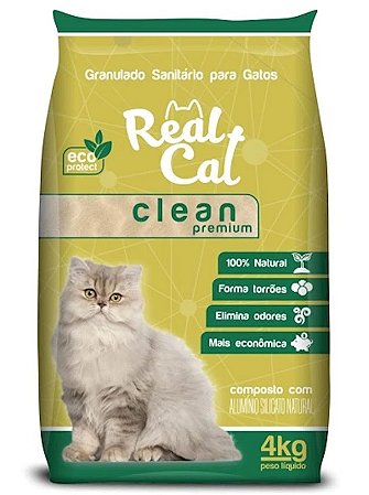 Areia Higiênica Real Cat Clean Premium 4 Kg