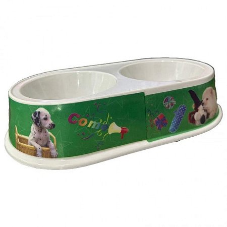 Comedouro Melamina Duplo 29,5 x 17 x 6 cm