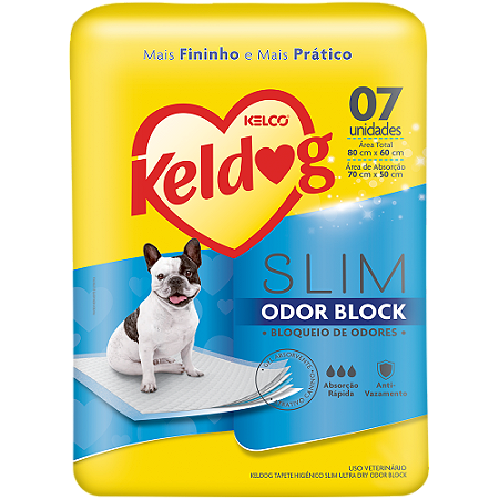 Tapete Higiênico Keldog Slim Odor Block para Cães 7 un.
