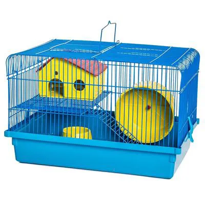 Gaiola Hamster Jel Plast 2 Andares Horizontal Aramado Azul