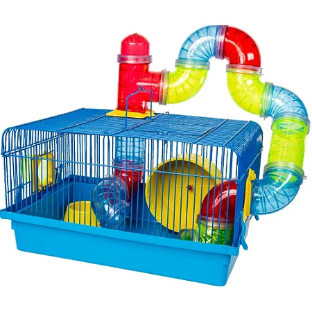 Gaiola para Hamsters Tubo Luxo Azul