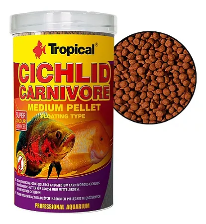 Ração Tropical Cichlid Carnivore Medium Pellet 180g