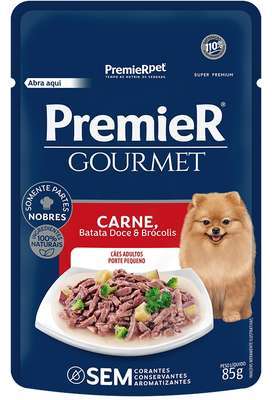 Ração Úmida Premier Gourmet Carne Batata Doce e Brócolis para Cães Porte Pequeno 85g