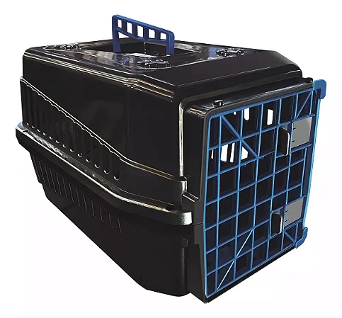 Caixa Transporte Cães e Gatos Podyum Black/Azul