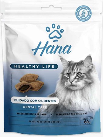 Snack Hana Healthy Life para Gatos Adultos Sabor Fígado Cuidado com os Dentes