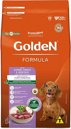 Ração Golden Formula Carne e Arroz para Cães Filhotes de Raças Pequenas