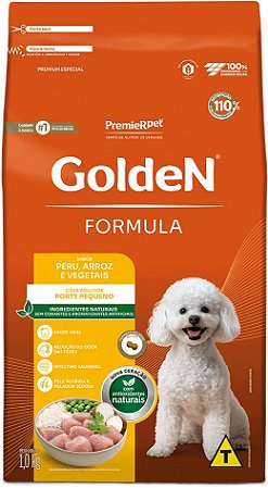 Ração Golden Formula Peru & Arroz para Cães Adultos de Pequeno Porte