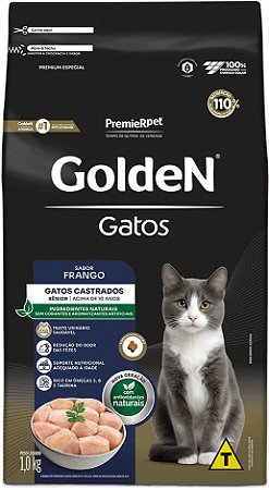 Ração Golden Gatos Castrados Sênior Sabor Frango