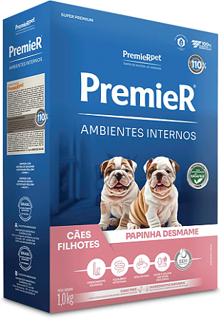 Papinha Desmame Premier Pet Ambientes Internos Cães Filhotes 1 Kg