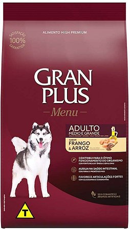 Ração Gran Plus Menu Frango e Arroz para Cães Adultos