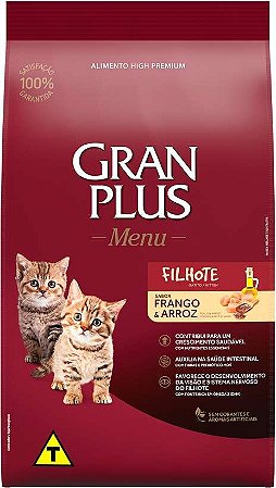 Ração Gran Plus Menu Frango e Arroz para Gatos Filhotes