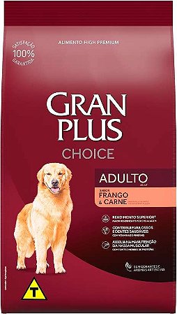 Ração Gran Plus Choice Frango e Carne para Cães Adultos