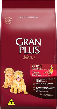 Ração Gran Plus Menu Carne e Arroz para Cães Filhotes