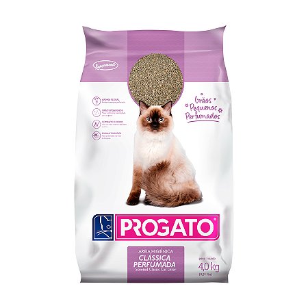 Areia Clássica Perfumada Progato para Gatos 4kg