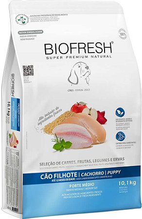 Ração Biofresh Super Premium Cães Filhotes de Raças Médias