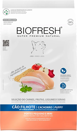 Ração Biofresh Super Premium Cães Filhotes de Raças Pequenas e Minis