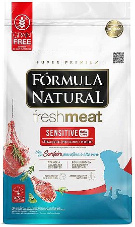 Ração Fórmula Natural Fresh Meat Sensitive Cães Adultos Portes Mini e Pequeno