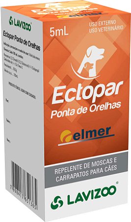 Repelente de Moscas e Carrapatos Elmer Lavizoo Ectopar Ponta de Orelhas para Cães 5 ml