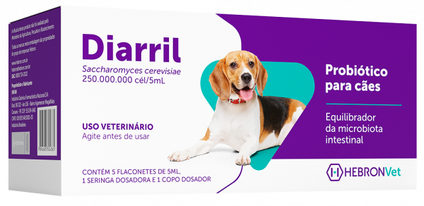 Diarril Probiótico para Cães 5 Flaconetes