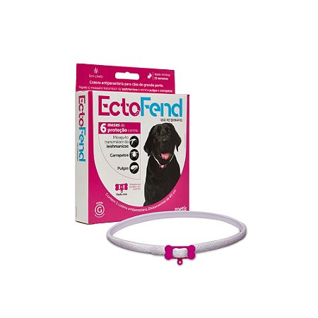 Coleira Antiparasitas EctoFend Zoetis Rosa para Cães Tam. G