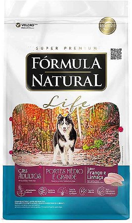 Ração Fórmula Natural Life Super Premium para Cães Adultos de Raças Média e Grande