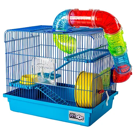Gaiola Hamster Tubo Luxo Slim Azul