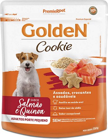 Biscoito Golden Cookie Salmão e Quinoa Cães Adultos Porte Pequeno 350g