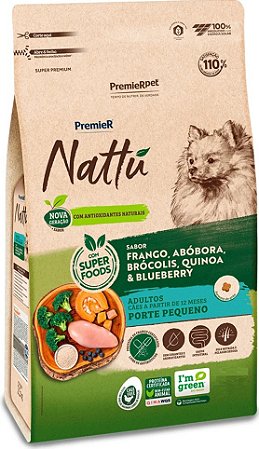 Ração PremieR Pet Nattú Abóbora para Cães Adultos de Pequeno Porte