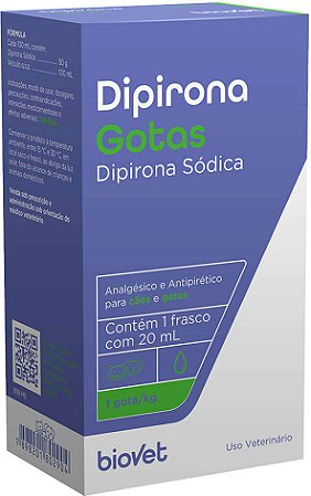 Analgésico Dipirona Biovet em Gotas 20 ml