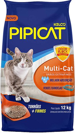 Areia Sanitária Kelco Pipicat Multicat 12 Kg
