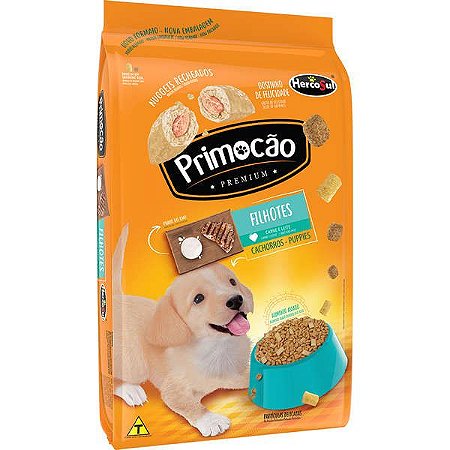 Ração Primocão Premium Original Carne e Leite para Cães Filhotes