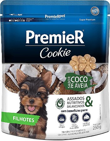 Biscoito Premier Pet Cookie Coco e Aveia para Cães Filhotes 250g