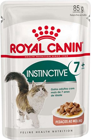 Ração Royal Canin Sachê Feline Health Nutrition Instinctive +7 para Gatos Adultos 85g