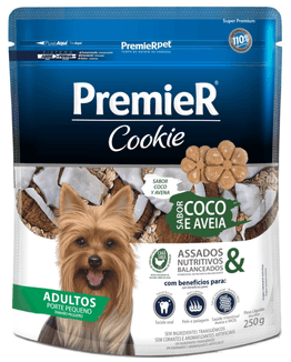 Biscoito Premier Pet Cookie Coco e Aveia para Cães Adultos Pequeno Porte 250g