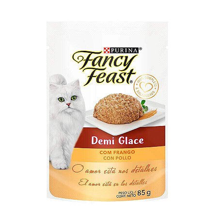 Ração Úmida Fancy Feast Demi Glace para Gatos Sabor Frango 85g