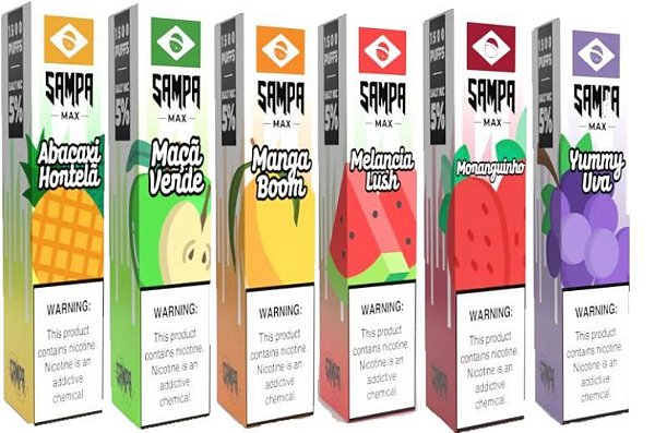 POD DESCARTÁVEL 5% NICSALT SAMPA MAX 1500 PUFFS - SAMPA BAR